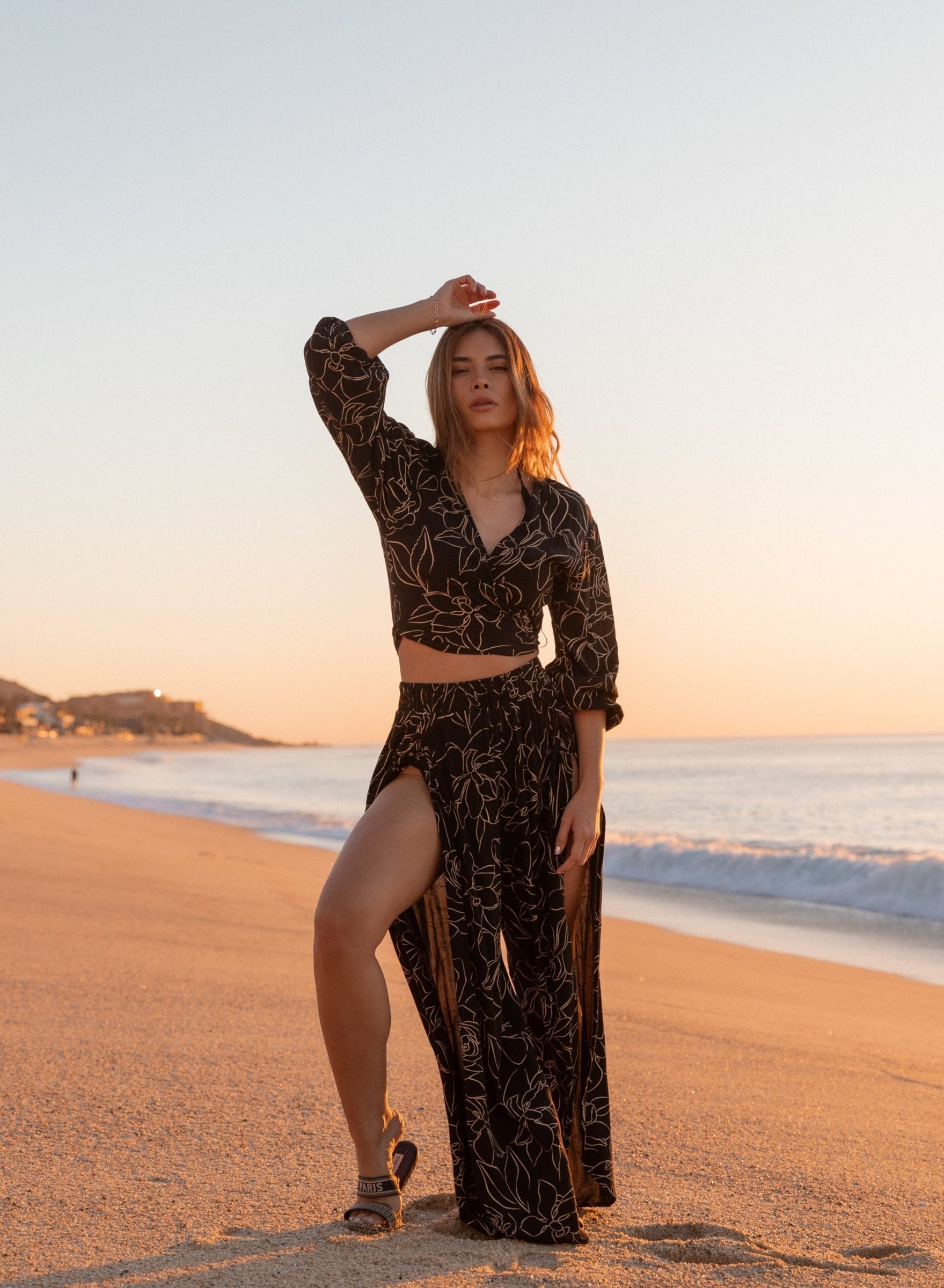 Miami Shine Pant Set in Golden Flower
